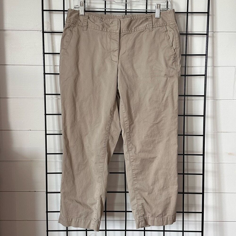 Ann Taylor LOFT‎ Julie Cropped Pants Womens 6 Beige Stretch Coastal